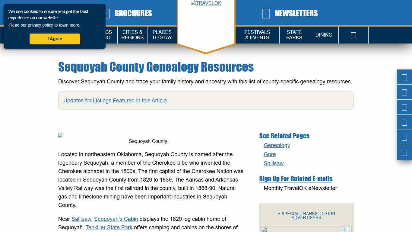 Sequoyah County Genealogy Resources TravelOK.com - Oklahoma's Official Travel & Tourism Site