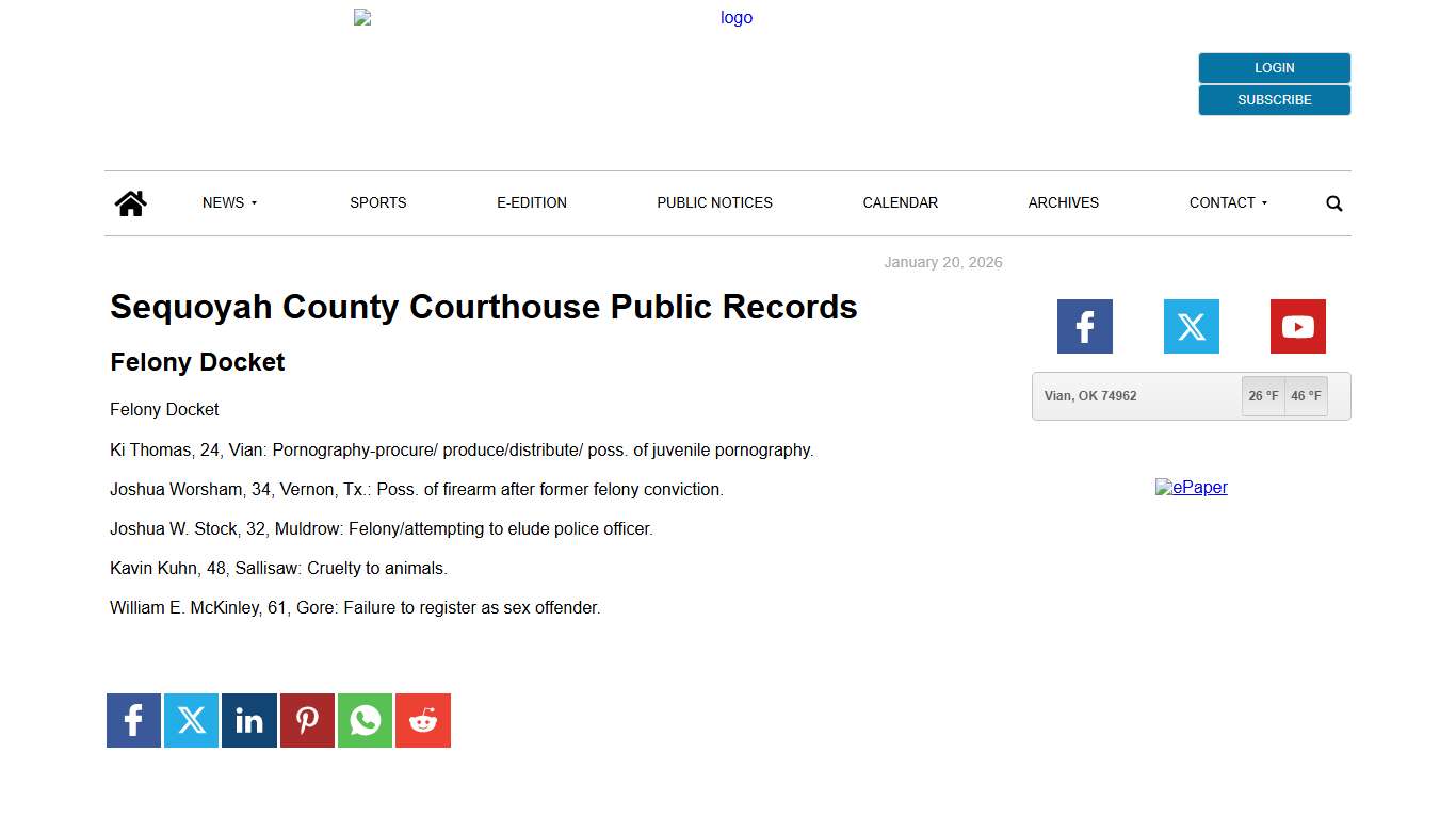 Sequoyah County Courthouse Public Records - Eastern Times Register