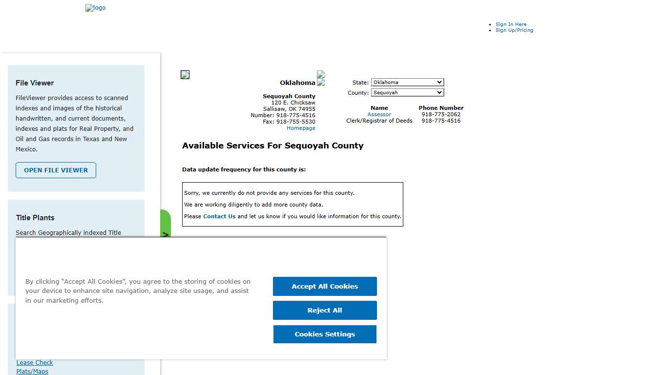 Search Sequoyah County Public Property Records Online CourthouseDirect.com