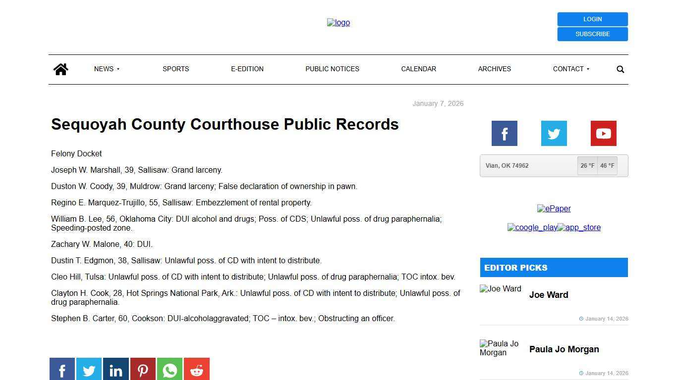 Sequoyah County Courthouse Public Records - Vian Tenkiller
