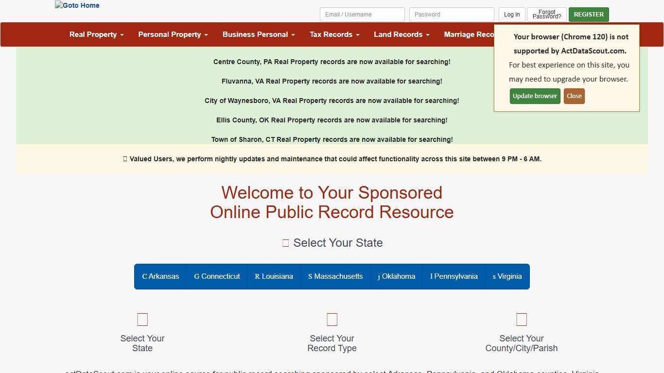 actDataScout - County / Parish Sponsored Public Records